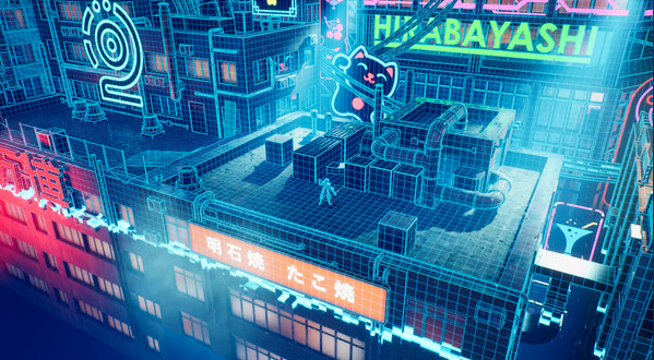 赛博风横板清关游戏《盲目命运:江户之弥》上线steam 明年第一季度发售