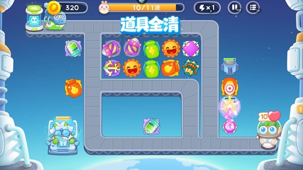 保卫萝卜4太空穿越第45关怎么过
